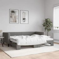 Detailed information about the product Daybed with Trundle Dark Grey 92x187 cm Single Size Fabric