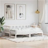 Detailed information about the product Daybed with Trundle White 92x187 cm Single Size Solid Wood Pine