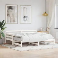 Detailed information about the product Daybed with Trundle White 92x187 cm Single Size Solid Wood Pine