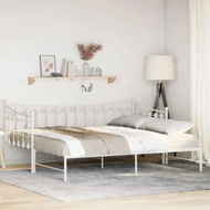 Detailed information about the product Daybed with Trundle without Mattress White 92x187 cm Single Metal