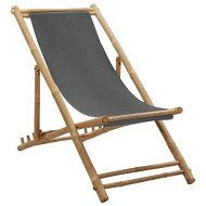 Detailed information about the product Deck Chair Bamboo and Canvas Dark Grey