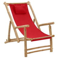 Detailed information about the product Deck Chair Bamboo And Canvas Red