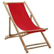 Detailed information about the product Deck Chair Bamboo and Canvas Red