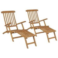 Detailed information about the product Deck Chairs with Footrests 2 pcs Solid Teak Wood