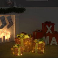 Detailed information about the product Decorative Christmas Gift Boxes 3 Pcs Red Outdoor Indoor