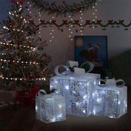 Detailed information about the product Decorative Christmas Gift Boxes 3 Pcs White Outdoor Indoor