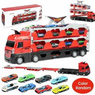 Detailed information about the product Deformation Truck with Ejection Race Track: Big Truck Toy Set with Folding Storage and 8 Cars for Kids and Boys