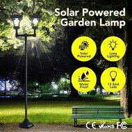 Detailed information about the product Deluxe Outdoor Solar Lights Garden Lamp Post With Double Lamp