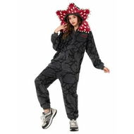 Detailed information about the product Demogorgon Hooded Jumpsuit Long Sleeve Pajama Hoody Onesie Loungewear Fuzzy Fall Winter Warm Thermal Fluffy Size : X-Large