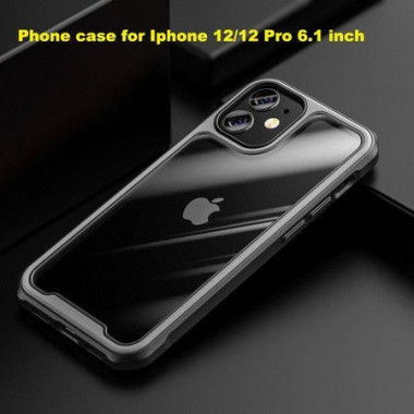 Designed For IPhone 12/12 Pro Shockproof Protective Phone Case Slim Thin Cover (6.1) - Grey.