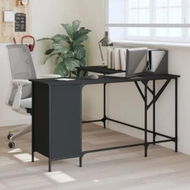 Detailed information about the product Desk Black 141x141x75 cm Engineered Wood