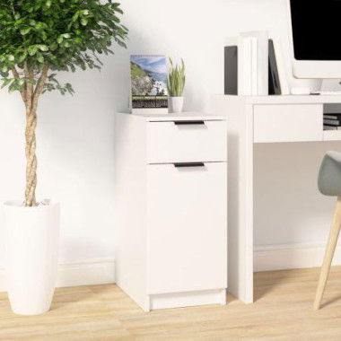 Desk Cabinet White 33.5x50x75 Cm Engineered Wood.