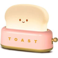 Detailed information about the product Desk Decor Toaster Lamp Rechargeable Small Lamp With Smiley Face Toast Bread Cute Toaster Shape Room Decor Night Light For Bedroom Bedside Living Room Dining Desk Decorations Gift (Pink)