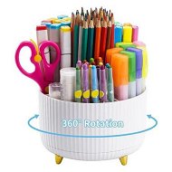Detailed information about the product Desk Organizer, 360 Degree Rotating Pen Holder for Desk, Desk Organizers and Accessories with 5 Compartments Pencil Organizer, Art Supply Storage Box Caddy for Office, Home ï¼ˆWhiteï¼‰