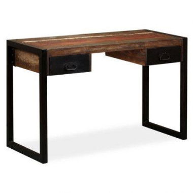 Desk With 2 Drawers Solid Reclaimed Wood 120x50x76 Cm