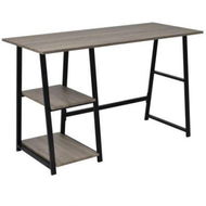 Detailed information about the product Desk With 2 Shelves Grey And Oak