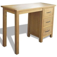 Detailed information about the product Desk With 3 Drawers 106x40x75 Cm Solid Oak Wood