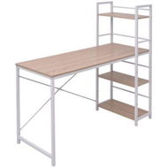 Detailed information about the product Desk With 4-Tier Bookcase Oak