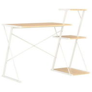 Detailed information about the product Desk With Shelf White And Oak 116x50x93 Cm