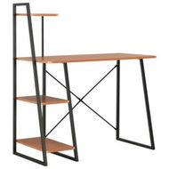 Detailed information about the product Desk With Shelving Unit Black And Brown 102x50x117 Cm