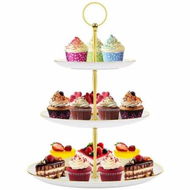 Detailed information about the product Dessert Cupcake Stand 3 Tier Cup Cake Holder Tower Tea Party Birthday Wedding Plastic Tiered Serving Tray Rod White