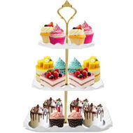 Detailed information about the product Dessert Cupcake Stand 3 Tier Cup Cake Holder Tower Tea Party Birthday Weeding Plastic Tiered Serving Tray Rod White