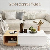 Detailed information about the product Detachable Coffee Table Bed Side Sofa Cabinet Laptop Desk Wooden Book Shelf Storage Drawer Living Room Furniture High Gloss White Marble Tabletop