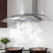 Devanti 90cm Range Hood Curved Glass Canopy Rangehood Kitchen Exhaust Fan. Available at Crazy Sales for $179.95