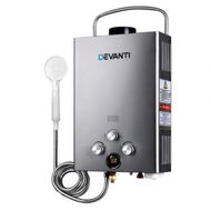 Detailed information about the product Devanti Portable Gas Water Heater 8L/Min With Pump LPG System Grey