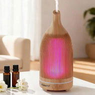 Detailed information about the product Devanti Ultrasonic Aroma Diffuser Aromatherapy 200ml LED Lights Iron Humidifier Forest Light wood grain