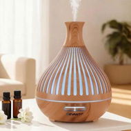 Detailed information about the product Devanti Ultrasonic Aroma Diffuser Aromatherapy 400ml LED Lights Iron Humidifier Forest Light wood grain