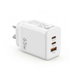 Devanti USB C Charger 65W Fast Charger 3 Port PD Wall Adapter White. Available at Crazy Sales for $34.95