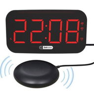 Detailed information about the product Digital Alarm Clock With Bed Shaker For Bedrooms Loud Digital Clock With Modern Curved Design