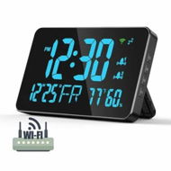 Detailed information about the product Digital Alarm Clocks for Bedrooms,Dual Alarms,Temperature,Humidity,Date,Snooze,Accurate time,Easy to Read For Kid Elder(Blue)