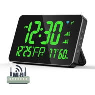 Detailed information about the product Digital Alarm Clocks for Bedrooms,Dual Alarms,Temperature,Humidity,Date,Snooze,Accurate time,Easy to Read For Kid Elder(Green)