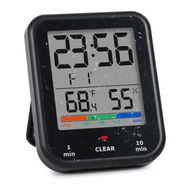 Detailed information about the product Digital Bathroom Clock, Waterproof Shower Timer with Large Touch Screen, Battery Operated Bathroom Wall Clock with Temperature and Humidity Display, Black