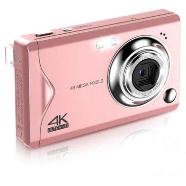 Digital Camera, 1080 FHD Photo Camera, AutoFocus 4K Digital Camera, Portable 16X Digital Zoom Camera for Teenagers Men Women Beginners Girls Boys, Pink