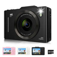 Detailed information about the product Digital Camera 2.8',FHD 4K 48MP Point and Shoot Digital Camera for Kids with 16X Zoom 64GB Card,Anti-Shake,Autofocus Camera for Gift(Black)