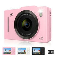 Detailed information about the product Digital Camera 2.8',FHD 4K 48MP Point and Shoot Digital Camera for Kids with 16X Zoom 64GB Card,Anti-Shake,Autofocus Camera for Teens Boys Girls Gift(Pink)