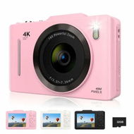 Detailed information about the product Digital Camera 4K 48MP FHD Kids Point Shoot 16X Zoom 32G Card Anti Shake Compact small Birthday Gift Teens Beginners Pink