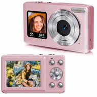 Detailed information about the product Digital Camera 4K 48MP Kids Camera,Dual Screen Autofocus Point and Shoot Digital Cameras with 64GB SD Card,16X Zoom,Built-in Batteries,Pink