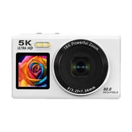 Detailed information about the product Digital Camera, 5K 80MP Dual Screens Camera with 18X Digital Zoom, Compact Vlogging Camera for Beginners with 32GB Card (White)