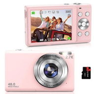 Detailed information about the product Digital Camera Auto Focus 2.7K Vlogging Camera HD 48MP 16X Digital Zoom Camera with 32G Memory Card,Portable Mini Compact Camera (Pink)