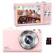 Digital Camera Auto Focus 2.7K Vlogging Camera HD 48MP 16X Digital Zoom Camera with 32G Memory Card,Portable Mini Compact Camera (Pink). Available at Crazy Sales for $59.99