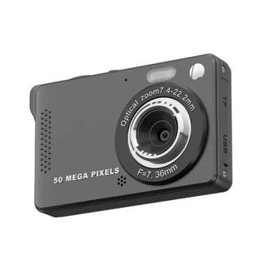 Digital Camera Dual Screen Kids Camera 1080P 50MP, 16X Zoom, 64GB TF Card Included for Teens Children, Starter Vlogging Cameras, Black