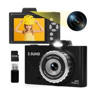 Detailed information about the product Digital Camera FHD 2.5K 48MP Dual Camera with 32GB SD Card 8X Digital Zoom Card Reader, Portable Compact Small Play Camera Gift for Beginner Children (Black)