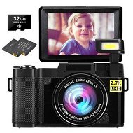 Detailed information about the product Digital Camera for Photography FHD 2.7K 30MP Vlogging Camera 3 Inch 180 Degree Flip Screen, 32GB TF Card 2 BATTERIES WIDE LENS for Teens Kids Seniors