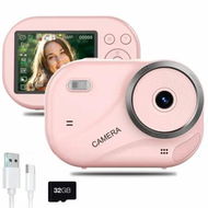 Detailed information about the product Digital Camera for Teens,48MP Autofocus Point Shoot Anti-Shake Camera with 16X Zoom 4K UHD Video Camera 32GB Card Portable Compact Vlogging Camera-Pink