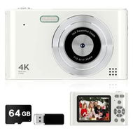 Detailed information about the product Digital Camera, Kids Camera, Vlog Camera with 64GB Card, Lanyard, 16X Zoom Anti Shake, Card Reader for Kid Student Children Teen Girl Boy, White