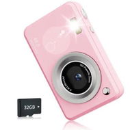 Detailed information about the product Digital Camera with 32GB Card, 16X Zoom Anti Shake, 48MP Compact Portable Small Point Shoot Camera, Gift for Beginners Teens (Pink)